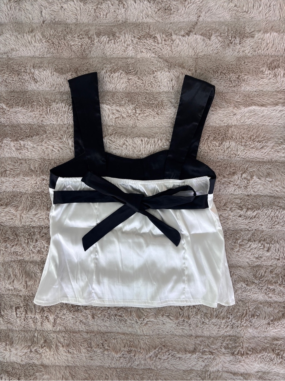 Black & White Satin Bustier Tank Top